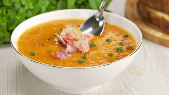 Суп из красной чечевицы с беконом